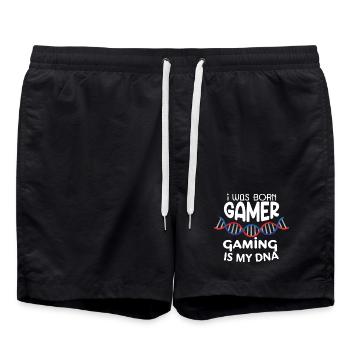 Gamer-DNA: Geboren zum Spielen - Badeshorts - Schwarz - Vorne - AI Model Male 185 light (185cm)