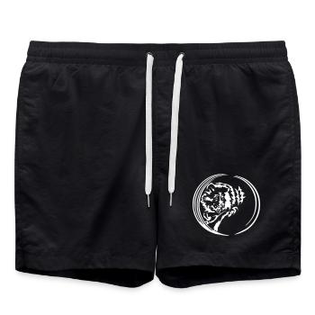 Border Collie "Black Edition" - Badeshorts - Schwarz - Vorne - AI Model Male 185 light (185cm)