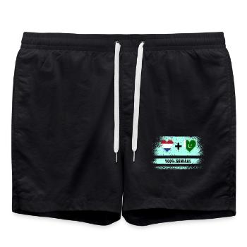 Pakistan et Pays-Bas 100% Genius flag - Short de bain - noir - Devant - AI Model Male 185 light (185cm)