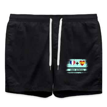 Drapeau France et Espagne 100% génial - Short de bain - noir - Devant - AI Model Male 185 light (185cm)