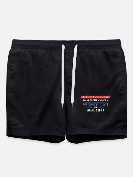 RPG Choices vs Real Life Meme - Swim Trunks - black