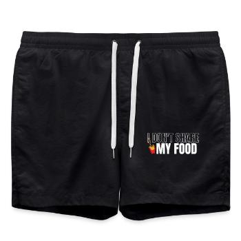 Teile mein Essen nicht - Badeshorts - Schwarz - Vorne - AI Model Male 185 light (185cm)