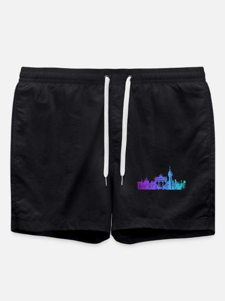 Berlin City Skyline - Swim Trunks - black