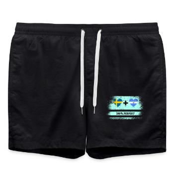 El Salvador et Suède 100% Parfait / Cadeau - Short de bain - noir - Devant - AI Model Male 185 light (185cm)