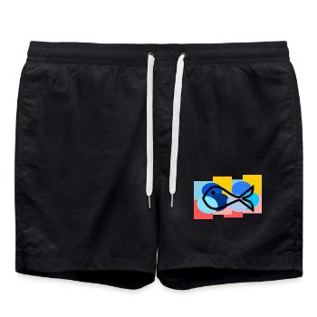 SARDINE. FISH. APRIL FOOL. EASTER. SEA - Swim Trunks - black - Front - AI Model Male 185 light (185cm)