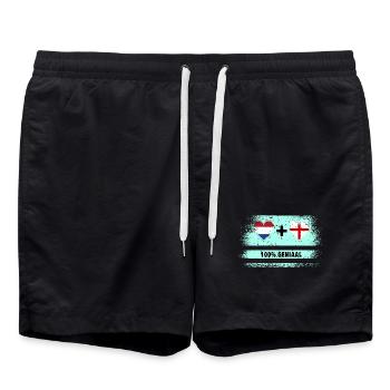 Angleterre et Pays-Bas 100% Genius flag - Short de bain - noir - Devant - AI Model Male 185 light (185cm)