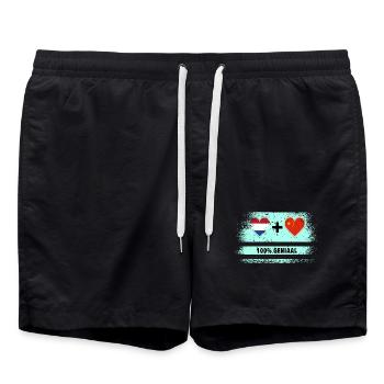 Drapeau 100% Genius de la Chine et des Pays-Bas - Short de bain - noir - Devant - AI Model Male 185 light (185cm)