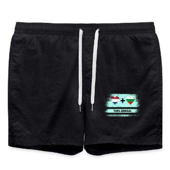 Bulgarien und Niederlande 100% Genius Flagge - Badeshorts - Schwarz - Vorne - AI Model Male 185 light (185cm)