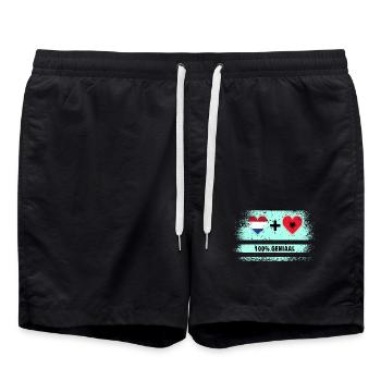 Pays-Bas et Albanie 100% Genius flag - Short de bain - noir - Devant - AI Model Male 185 light (185cm)