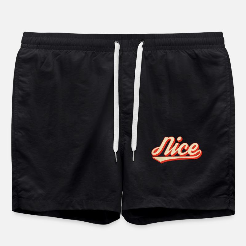 Nice Retro Lettering - Swim Trunks - black