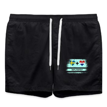 Kroatien und Schweden 100% perfekt / Geschenk - Badeshorts - Schwarz - Vorne - AI Model Male 185 light (185cm)