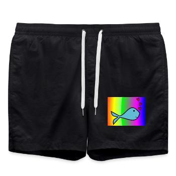 SARDINE. FISH. APRIL FOOL. EASTER. SEA - Swim Trunks - black - Front - AI Model Male 185 light (185cm)