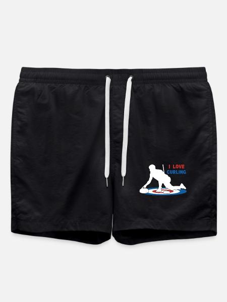 I Love Curling - Swim Trunks - black