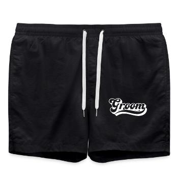 Groom Bachelor Party Men Matching Crew Squad Group - Short de bain - noir - Devant - AI Model Male 185 light (185cm)