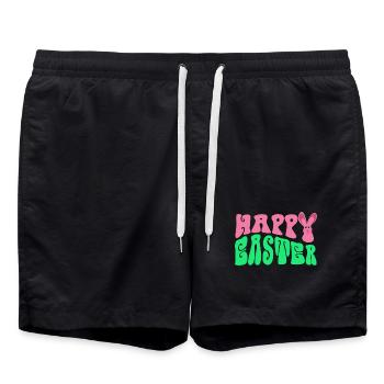 Frohe Ostern - Happy Easter - Badeshorts - Schwarz - Vorne - AI Model Male 185 light (185cm)