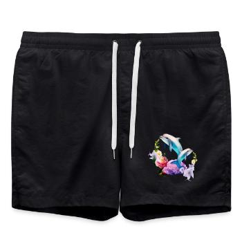 Dauphins Les créatures les plus adorables de la mer - Short de bain - noir - Devant - AI Model Male 185 light (185cm)