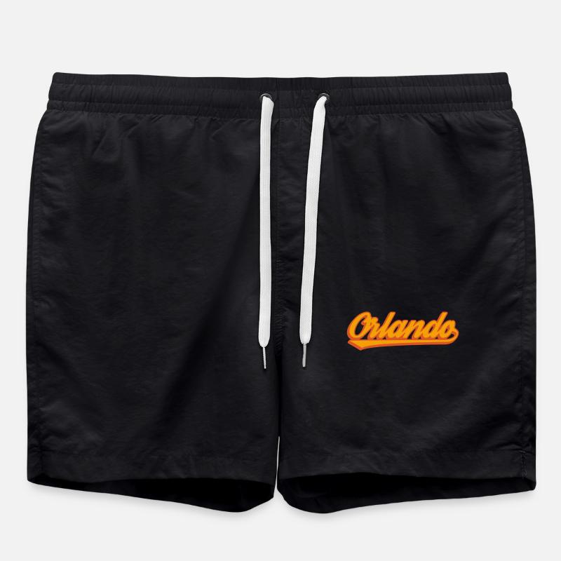 Orlando Retro Script - Badeshorts - Schwarz