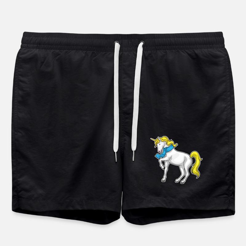 Foulard licorne - Short de bain - noir