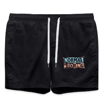 Normal is Boring - Pièces de puzzle de sensibilisation à l’autisme - Short de bain - noir - Devant - AI Model Male 185 light (185cm)