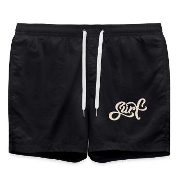 Surf Lettering - Badeshorts - Schwarz - Vorne - AI Model Male 185 light (185cm)