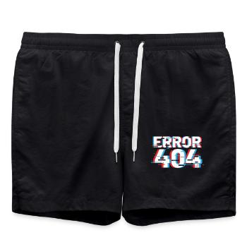 Fehler 404 Glitch - Badeshorts - Schwarz - Vorne - AI Model Male 185 light (185cm)