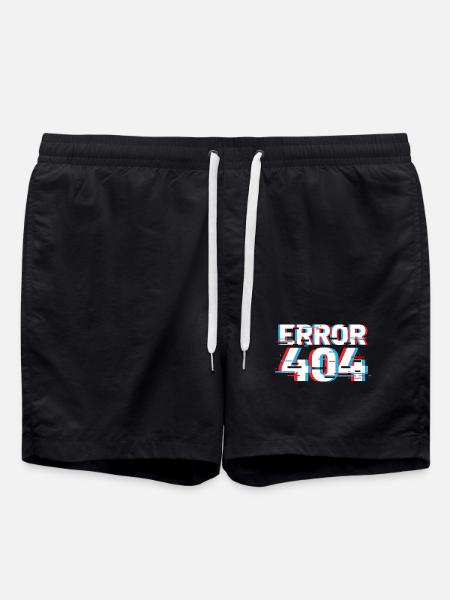 Error 404 Glitch - Swim Trunks - black