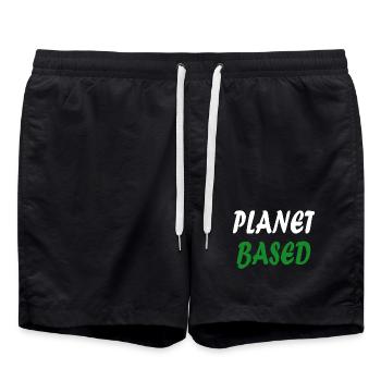 Planet based vegan - Badeshorts - Schwarz - Vorne - AI Model Male 185 light (185cm)