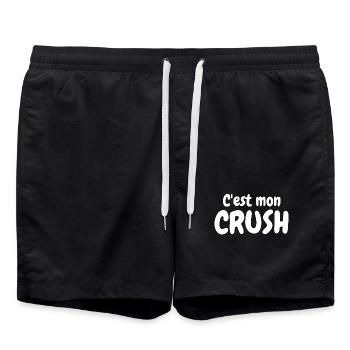 Crush, c'est mon Crush, béguin - Short de bain - noir - Devant - AI Model Male 185 light (185cm)