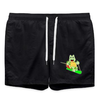 Schildkröte Skifahrer Ski - Badeshorts - Schwarz - Vorne - AI Model Male 185 light (185cm)