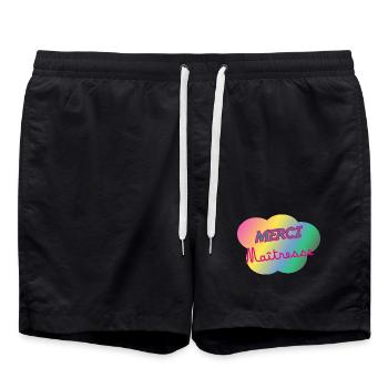 MERCI. THANKS. THANK YOU. ANNIVERSAIRE. MAÎTRESSE - Short de bain - noir - Devant - AI Model Male 185 light (185cm)