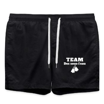 plongeur, plongée sous-marine, palmes - Short de bain - noir - Devant - AI Model Male 185 light (185cm)