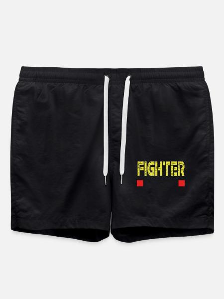 FIGHTER text base - Swim Trunks - black
