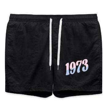 Cadeaux d’anniversaire 1973 Rétro - Short de bain - noir - Devant - AI Model Male 185 light (185cm)