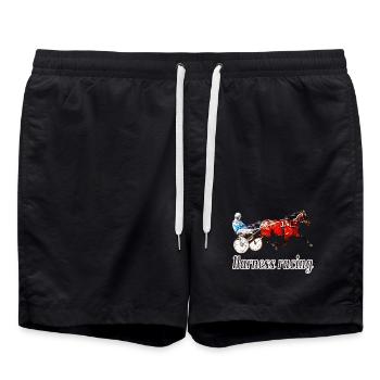 Traber Desgn mit Schrift - Badeshorts - Schwarz - Vorne - AI Model Male 185 light (185cm)