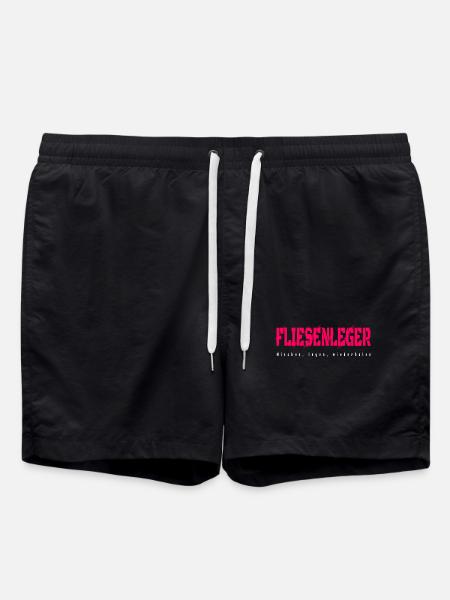 Fliesenleger Design - Badeshorts - Schwarz