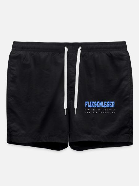 Fliesenleger Design - Badeshorts - Schwarz
