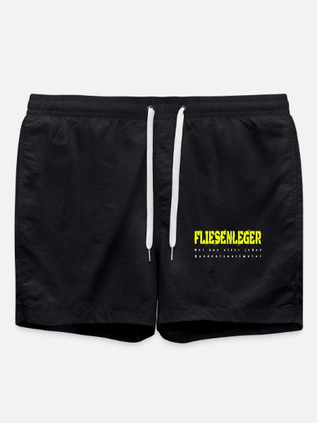 Fliesenleger Design - Badeshorts - Schwarz