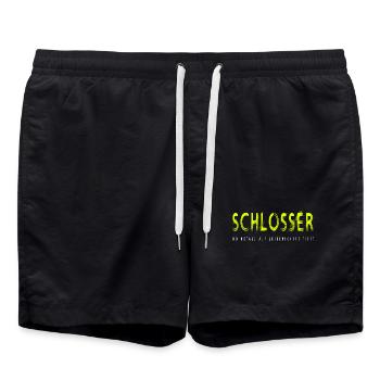 Schlosser Handwerker Design - Badeshorts - Schwarz - Vorne - AI Model Male 185 light (185cm)