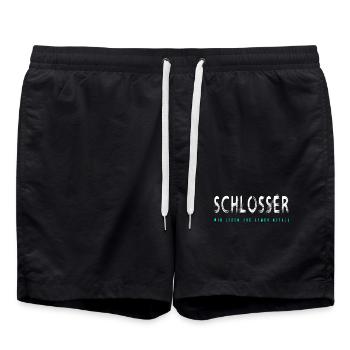 Schlosser Handwerker Design - Badeshorts - Schwarz - Vorne - AI Model Male 185 light (185cm)