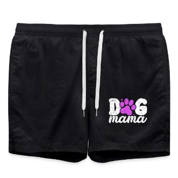 Empreinte de patte de maman chien en rose - Short de bain - noir - Devant - AI Model Male 185 light (185cm)