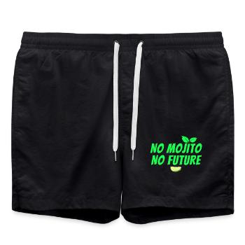 mojito, cocktail, fan de mojito, rhum - Short de bain - noir - Devant - AI Model Male 185 light (185cm)