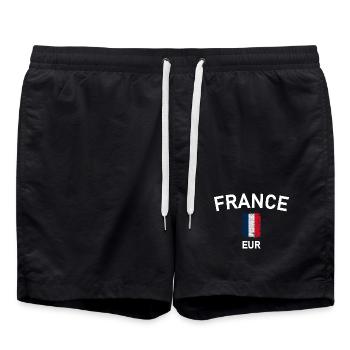Frankreich-Bogen mit Trikoloreflagge - Badeshorts - Schwarz - Vorne - AI Model Male 185 light (185cm)