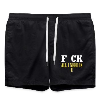 F CK tout ce dont j’ai besoin est une blague sarcastique - Short de bain - noir - Devant - AI Model Male 185 light (185cm)