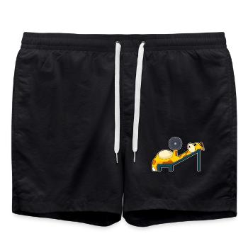 Bodybuilder girafe avec haltères - Short de bain - noir - Devant - AI Model Male 185 light (185cm)