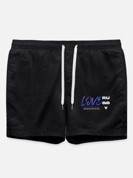 Love rugby blue - Swim Trunks - black