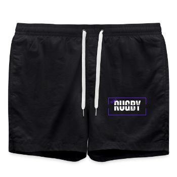 Mannschaft Rugby Blau - Badeshorts - Schwarz - Vorne - AI Model Male 185 light (185cm)