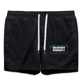 Mannschaft Rugby grün - Badeshorts - Schwarz - Vorne - AI Model Male 185 light (185cm)