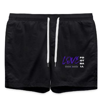 Ich liebe Fußball blau - Badeshorts - Schwarz - Vorne - AI Model Male 185 light (185cm)