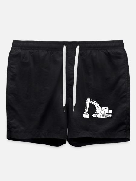 Baggerfahrer Silhouetten-Design - Für - Badeshorts - Schwarz
