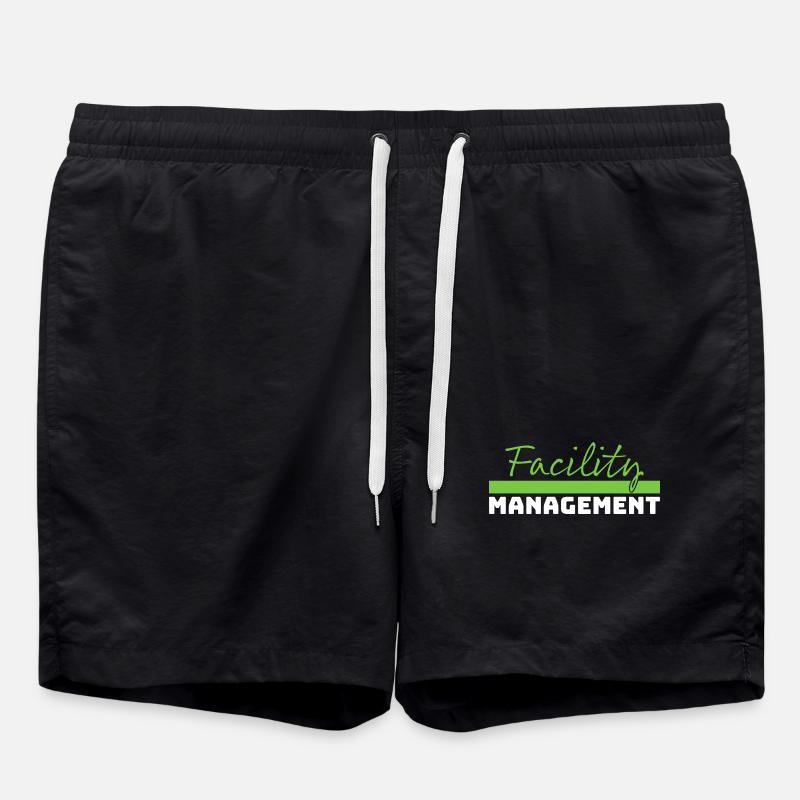 Tshirt Facility Management vert blanc - Short de bain - noir